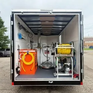LANDSLIDE PLUS: Customizable 16' Trailer, 8 GPM Hot Washer, 8 GPM Cold Washer & Gas Soft Wash