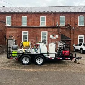 ROCKFALL: Customizable 14' Tandem Axle Open Trailer - 3500 PSI, 8 GPM Hot Washer, 300 PSI, 11 GPM Gas Soft Wash