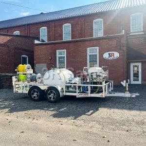 SILVER LINING:  Ready Made 14' Tandem Aluminum Open Trailer - 3500 PSI, 7.7 GPM Hot Water Washer, 300 PSI, 11 GPM Soft Wash