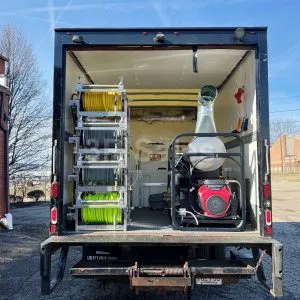 BLACK MAMBA:  Customizable 14' Box Truck - (1) 3500 PSI, 7.8 GPM Hot Water Washer, (1) 3500 PSI, 8 GPM Cold Water Washer, and 300 PSI, 11 GPM Gas Soft Wash