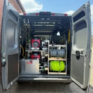 KEELBACK:  RAM 2500 High Top Van Install – Dual 8 GPM Pressure Washers with Optional 16 GPM cleaning