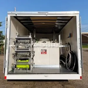 METEOR SHOWER: Customizable 20' Fleet Washing Trailer, Two 8 GPM Hot Water Washers with 2-Step Truck Wash Set Ups