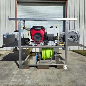 Florida LOCH NESS: Ready-Made 6' Deluxe Aluminum Skid Assembly - 3500 PSI, 5.5 GPM Cold Water Washer - 12v Soft Wash System