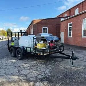 SUPERMOON: 12' Tandem Axle Trailer - 3500 PSI, 8 GPM Hot Pressure Washer