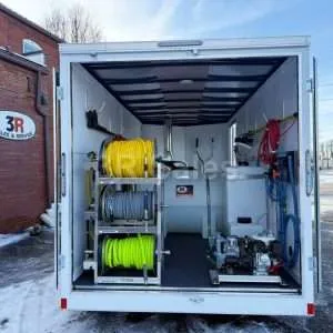 GALAXY: 16' Customizable Enclosed Tandem Axle Trailer - 3000 PSI, 7.8 GPM Hot Water Washer - 300 PSI, 11 GPM Gas Soft Wash - Tucker Ultimate Residential Window Cleaning Kit